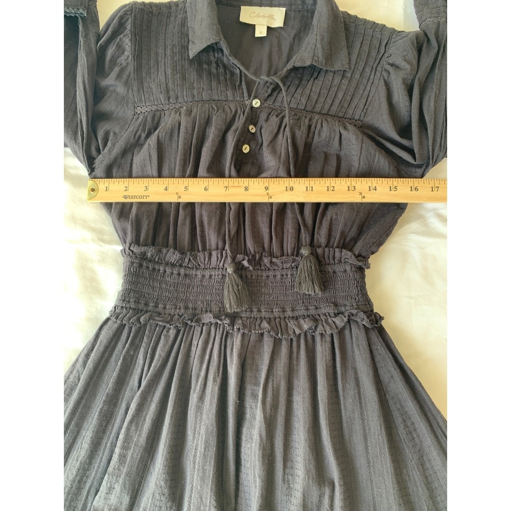 Cleobella Farlow Long Sleeve Organic Cotton Black Minidress CBK Cocktails / SZ S - Picture 16 of 16